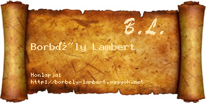 Borbély Lambert névjegykártya