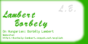 lambert borbely business card